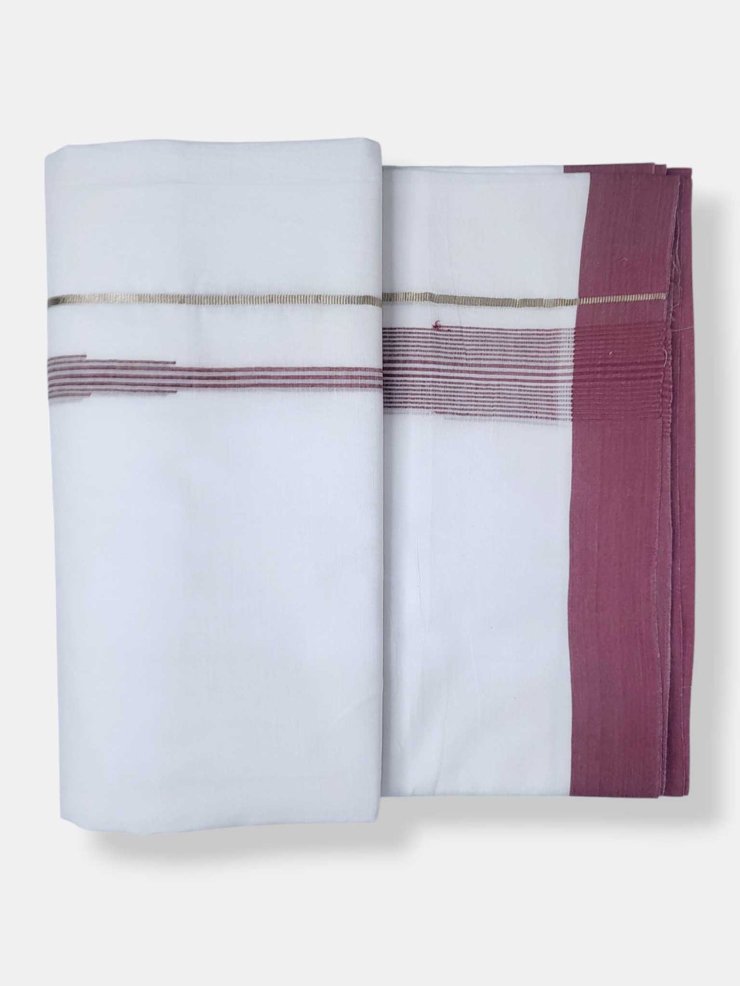 Pure White Cotton Men's Double Dhoti