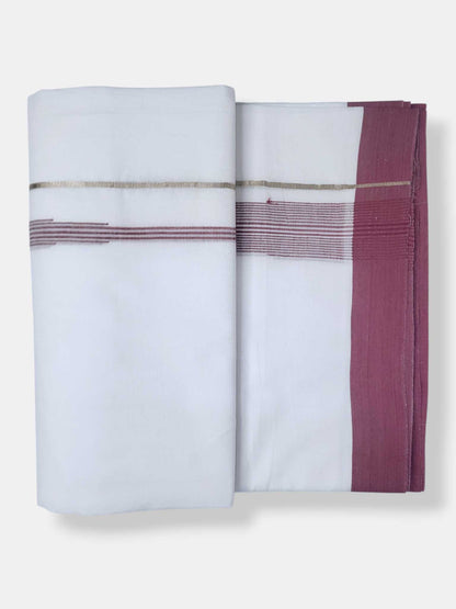 Pure White Cotton Men's Double Dhoti