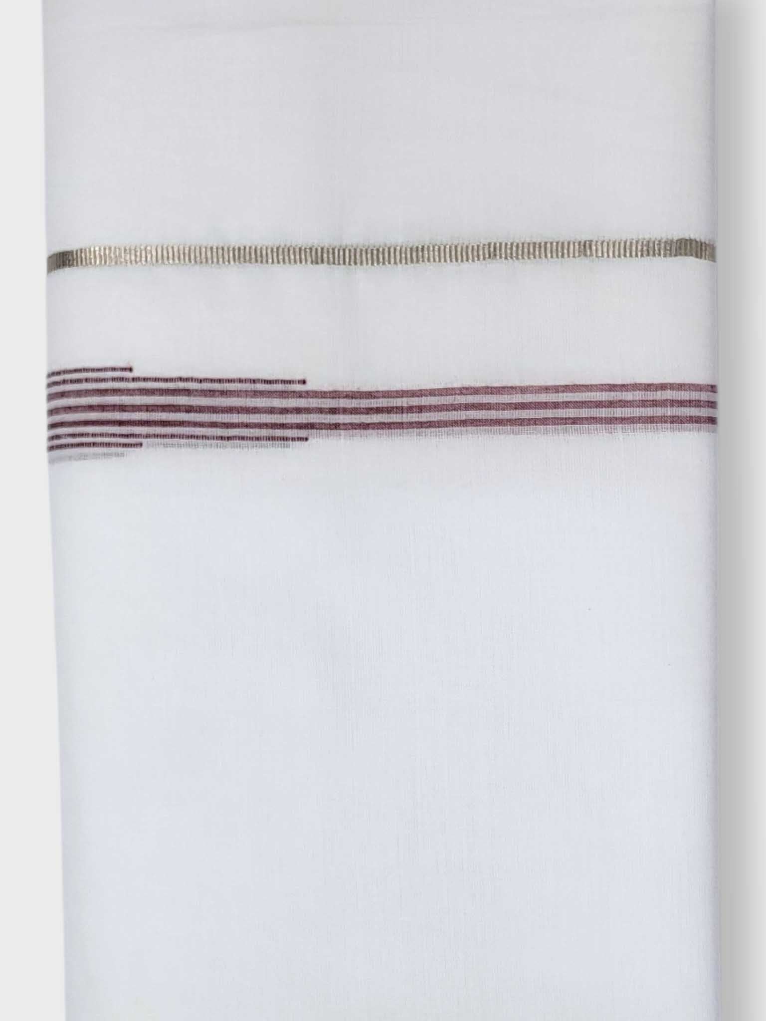 Pure White Cotton Men's Double Dhoti