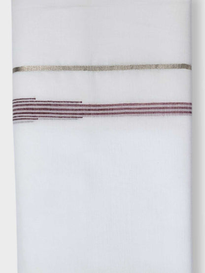 Pure White Cotton Men's Double Dhoti