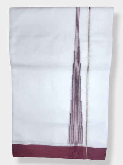 Pure White Cotton Men's Double Dhoti