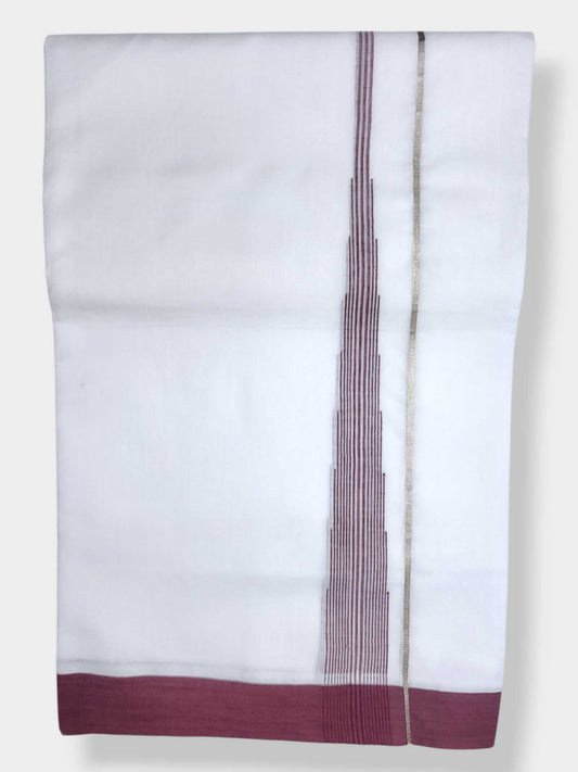 Pure White Cotton Men's Double Dhoti