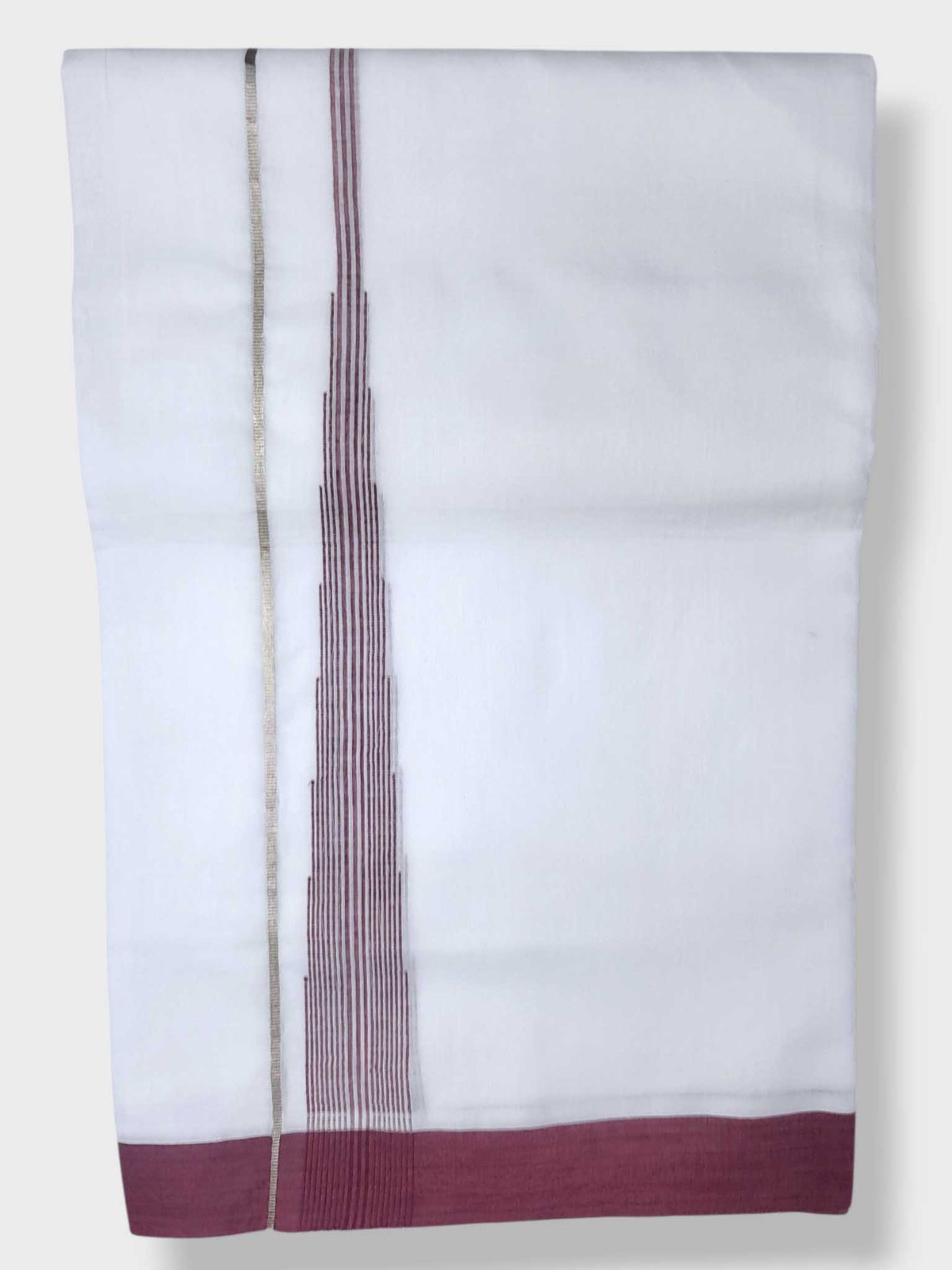 Pure White Cotton Men's Double Dhoti