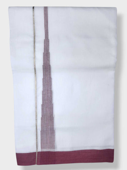 Pure White Cotton Men's Double Dhoti
