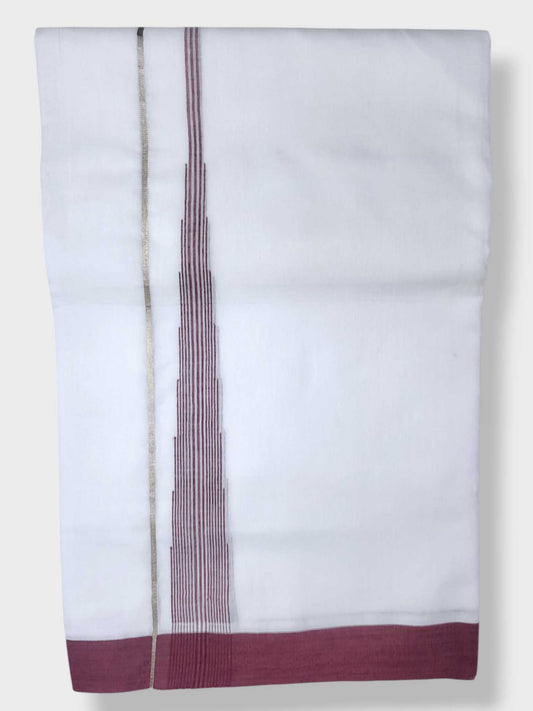 Pure White Cotton Men's Double Dhoti