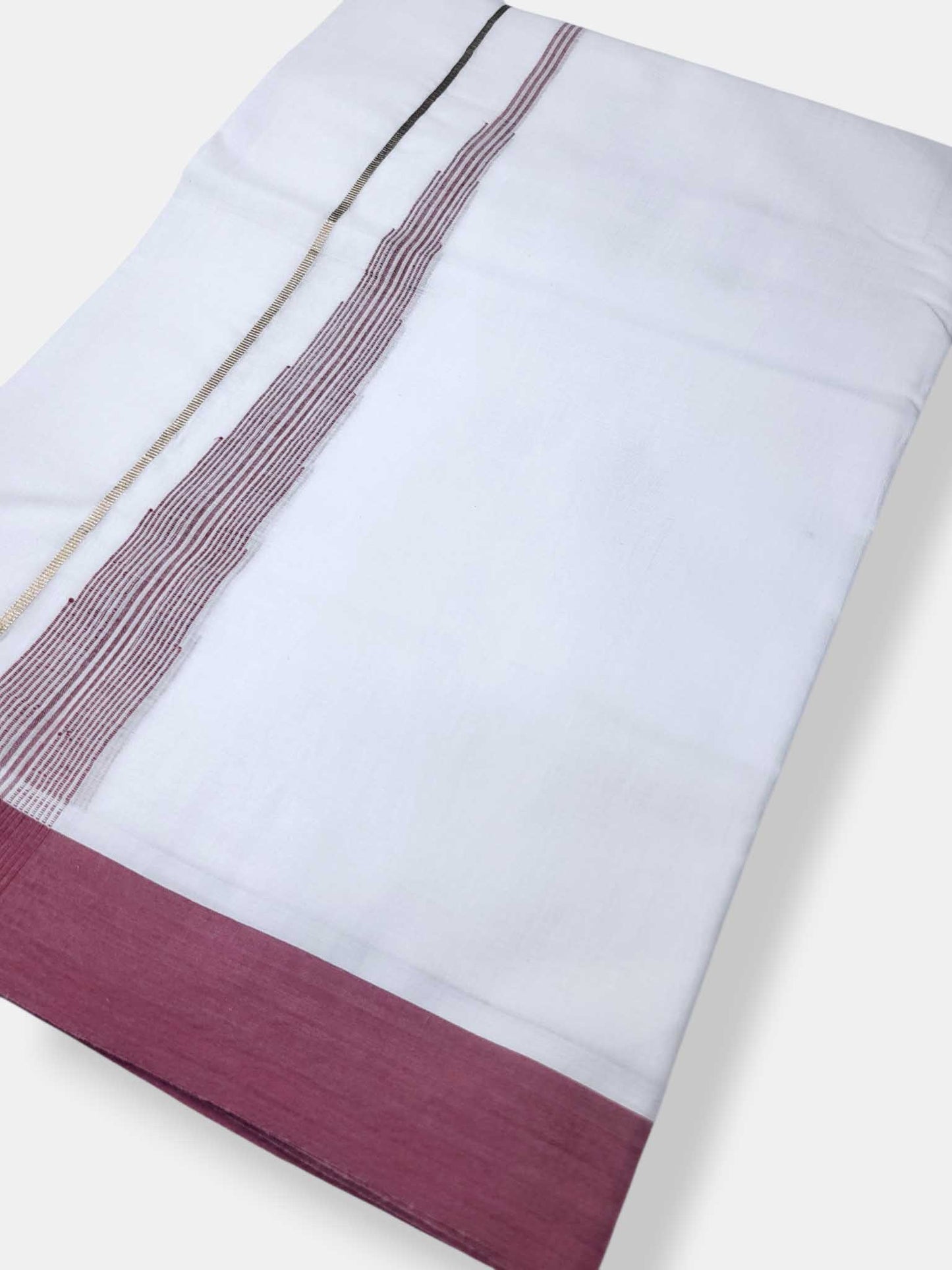 Pure White Cotton Men's Double Dhoti