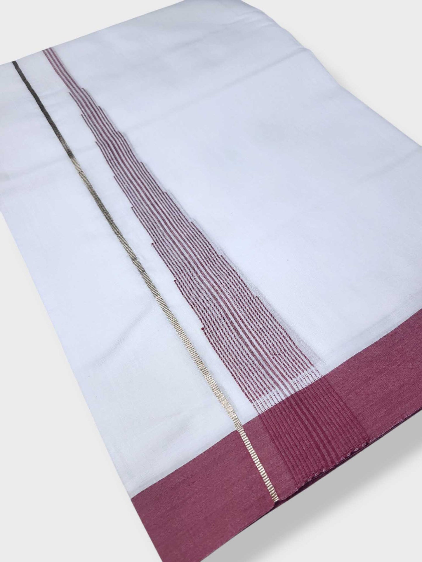 Pure White Cotton Men's Double Dhoti