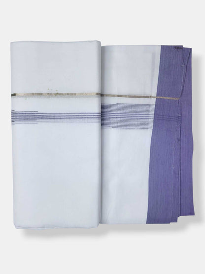 Pure White Cotton Men's Double Dhoti