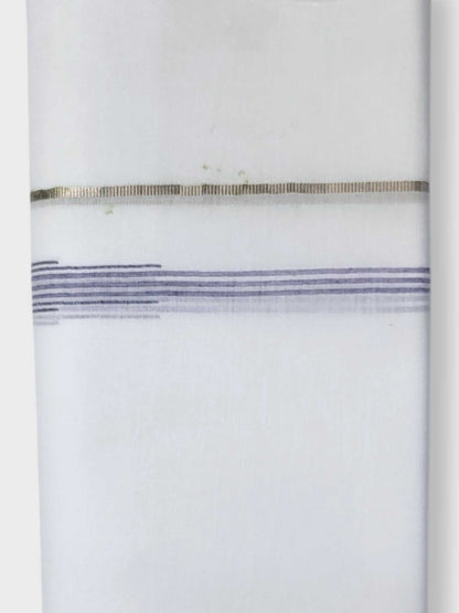 Pure White Cotton Men's Double Dhoti