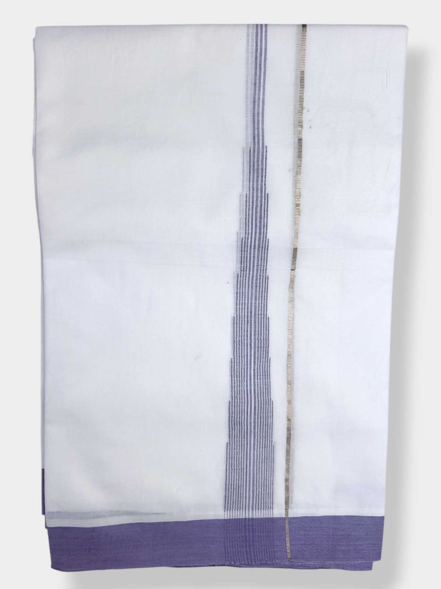 Pure White Cotton Men's Double Dhoti