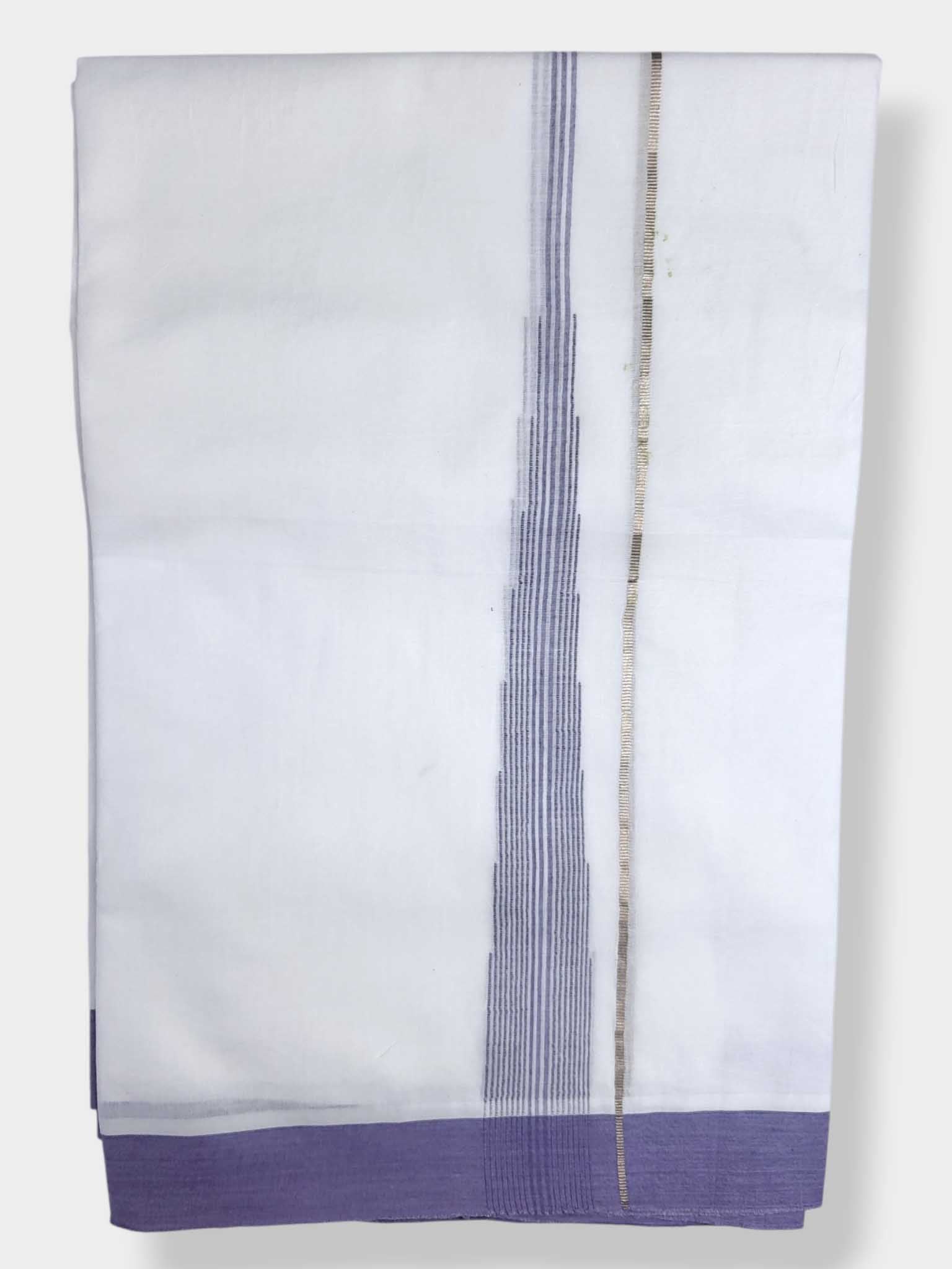 Pure White Cotton Men's Double Dhoti