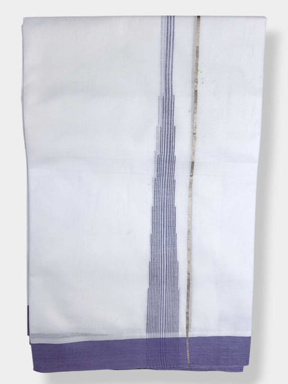 Pure White Cotton Men's Double Dhoti
