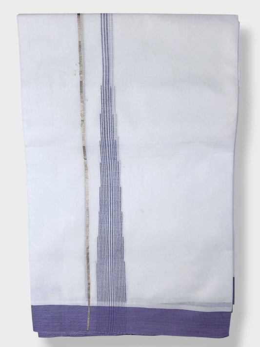 Pure White Cotton Men's Double Dhoti