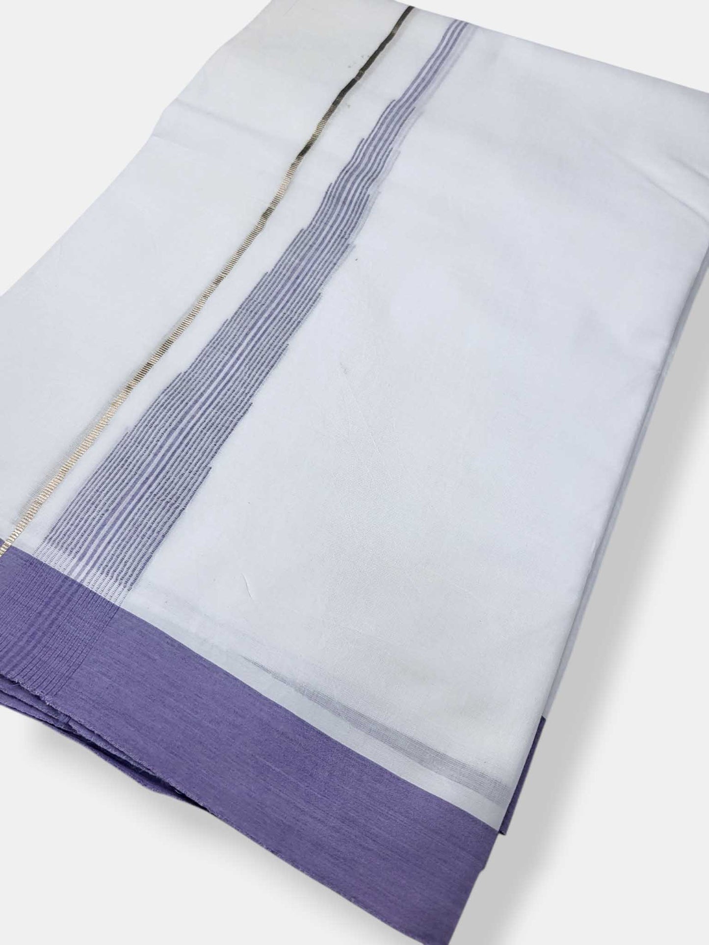 Pure White Cotton Men's Double Dhoti