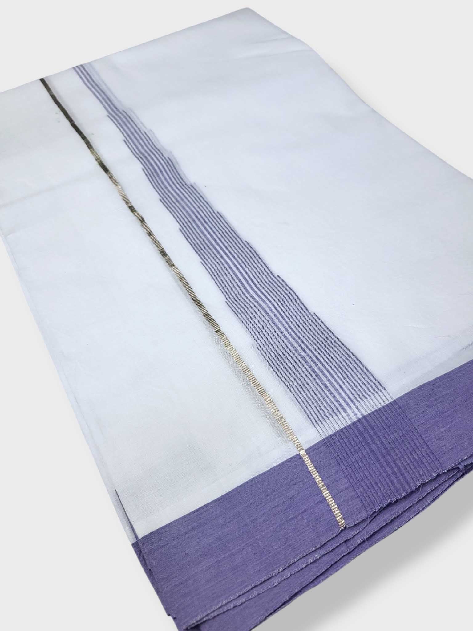 Pure White Cotton Men's Double Dhoti