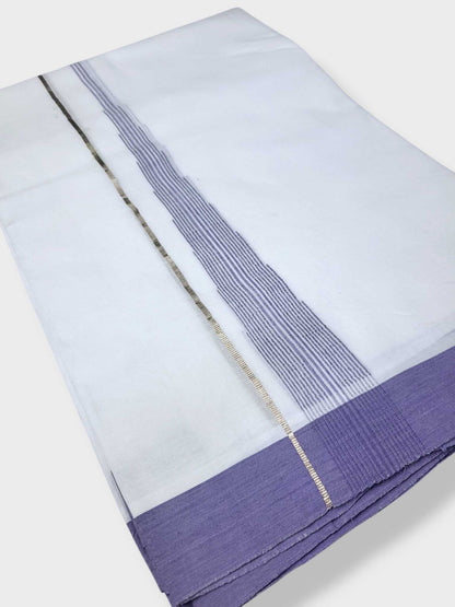 Pure White Cotton Men's Double Dhoti