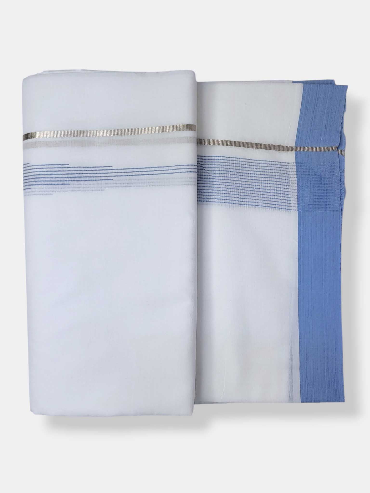 Pure White Cotton Men's Double Dhoti