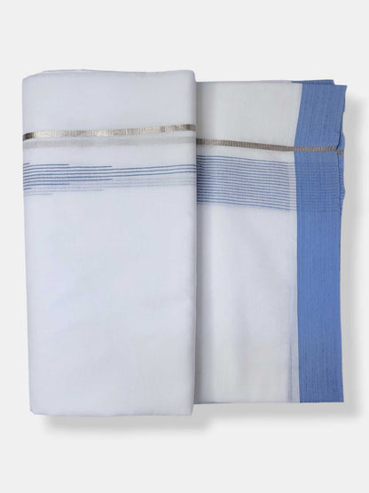 Pure White Cotton Men's Double Dhoti