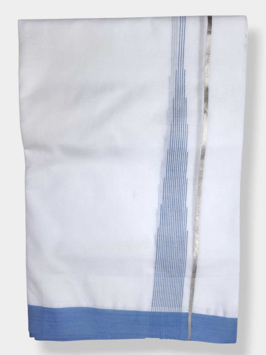 Pure White Cotton Men's Double Dhoti