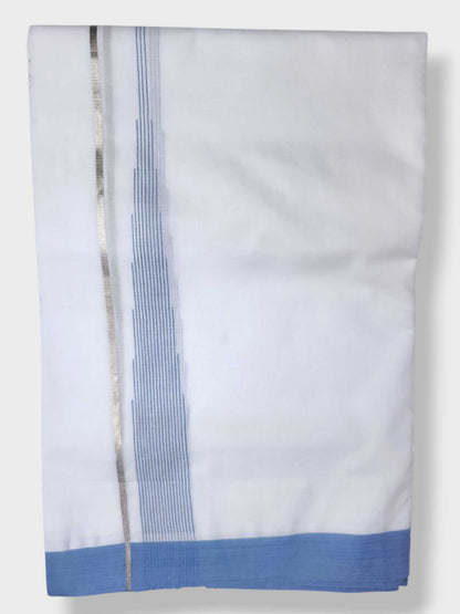 Pure White Cotton Men's Double Dhoti