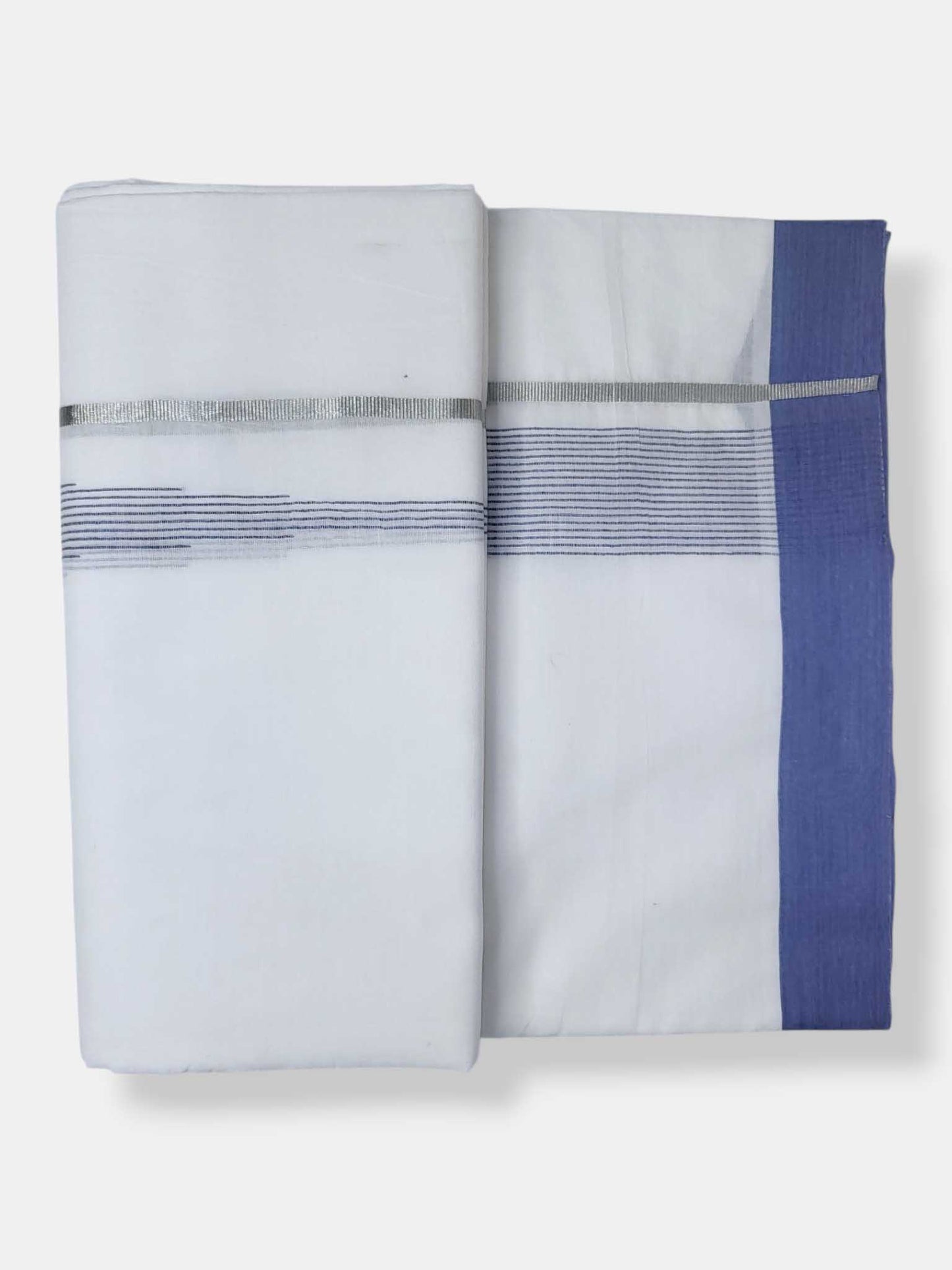 Pure White Cotton Men's Double Dhoti