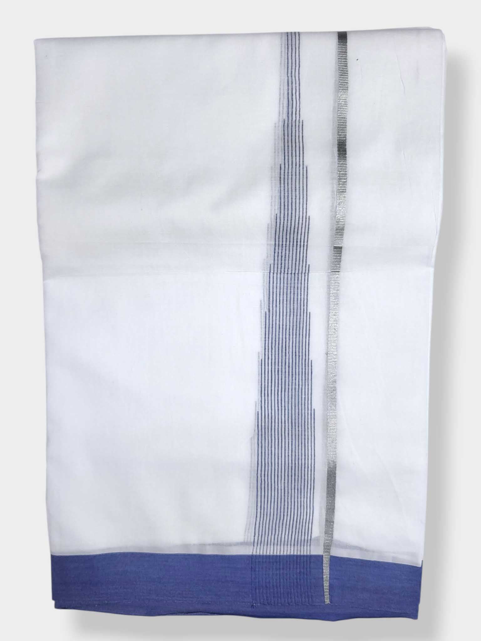 Pure White Cotton Men's Double Dhoti