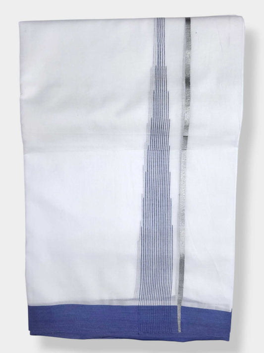 Pure White Cotton Men's Double Dhoti