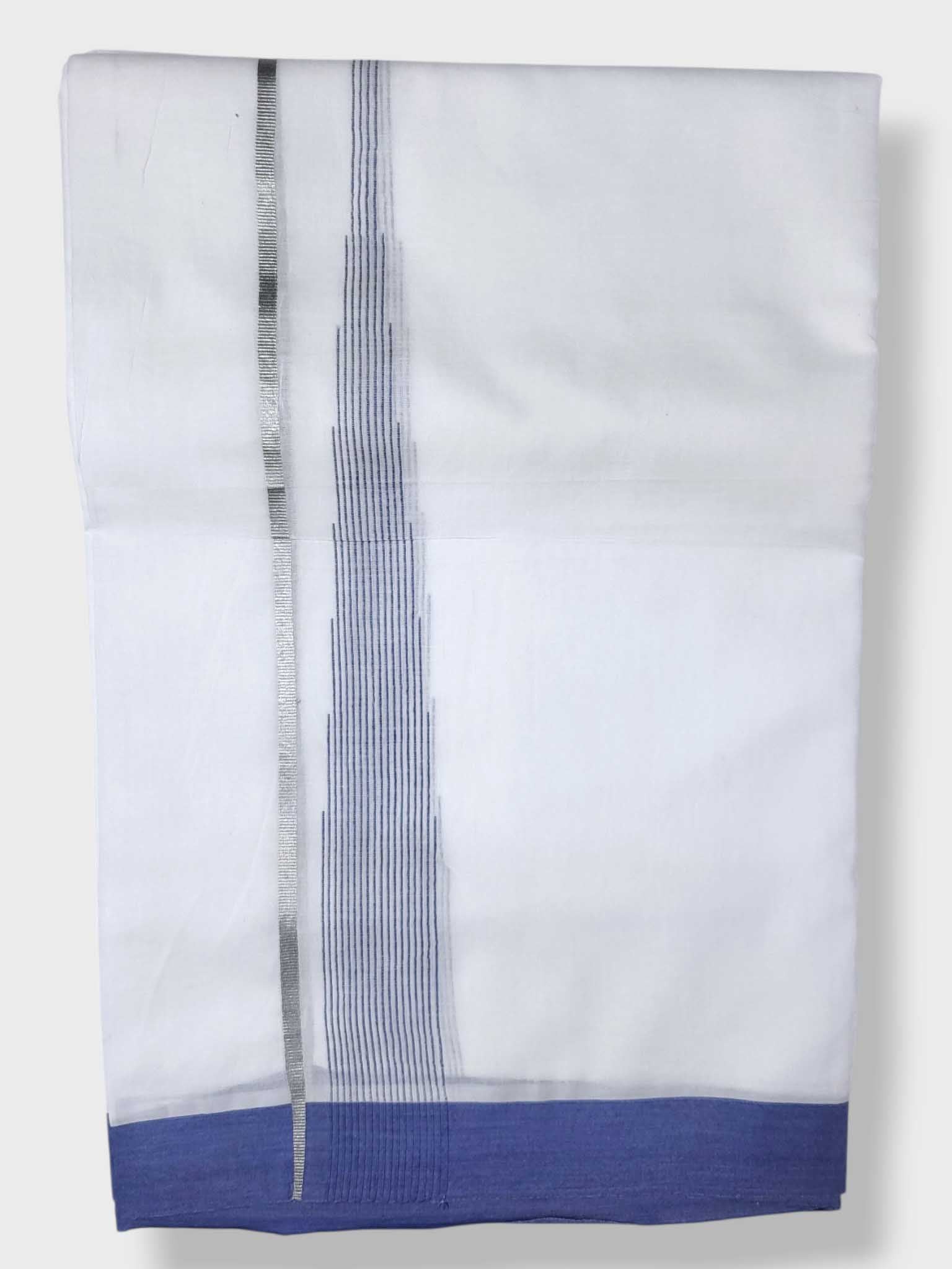 Pure White Cotton Men's Double Dhoti