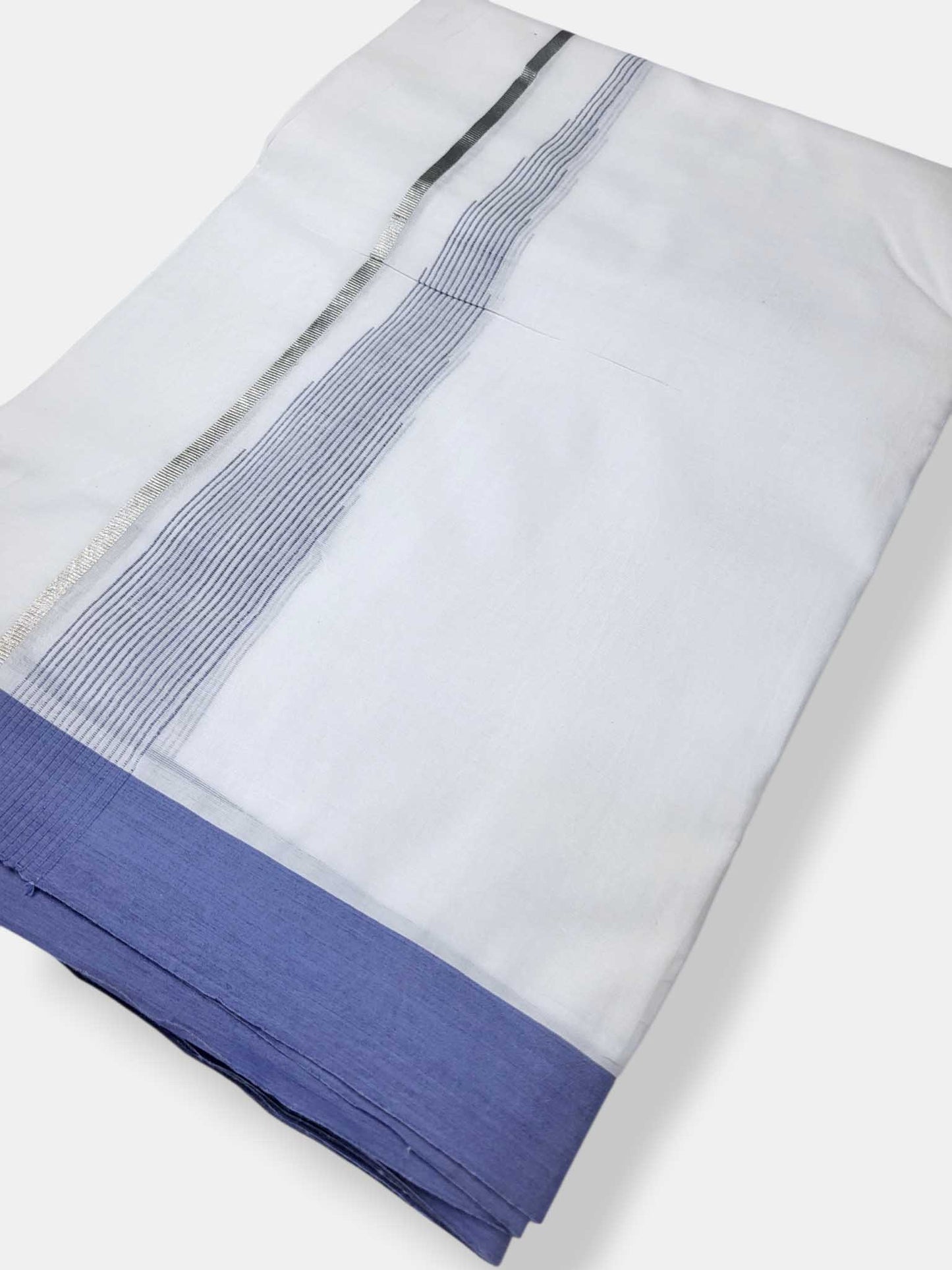 Pure White Cotton Men's Double Dhoti