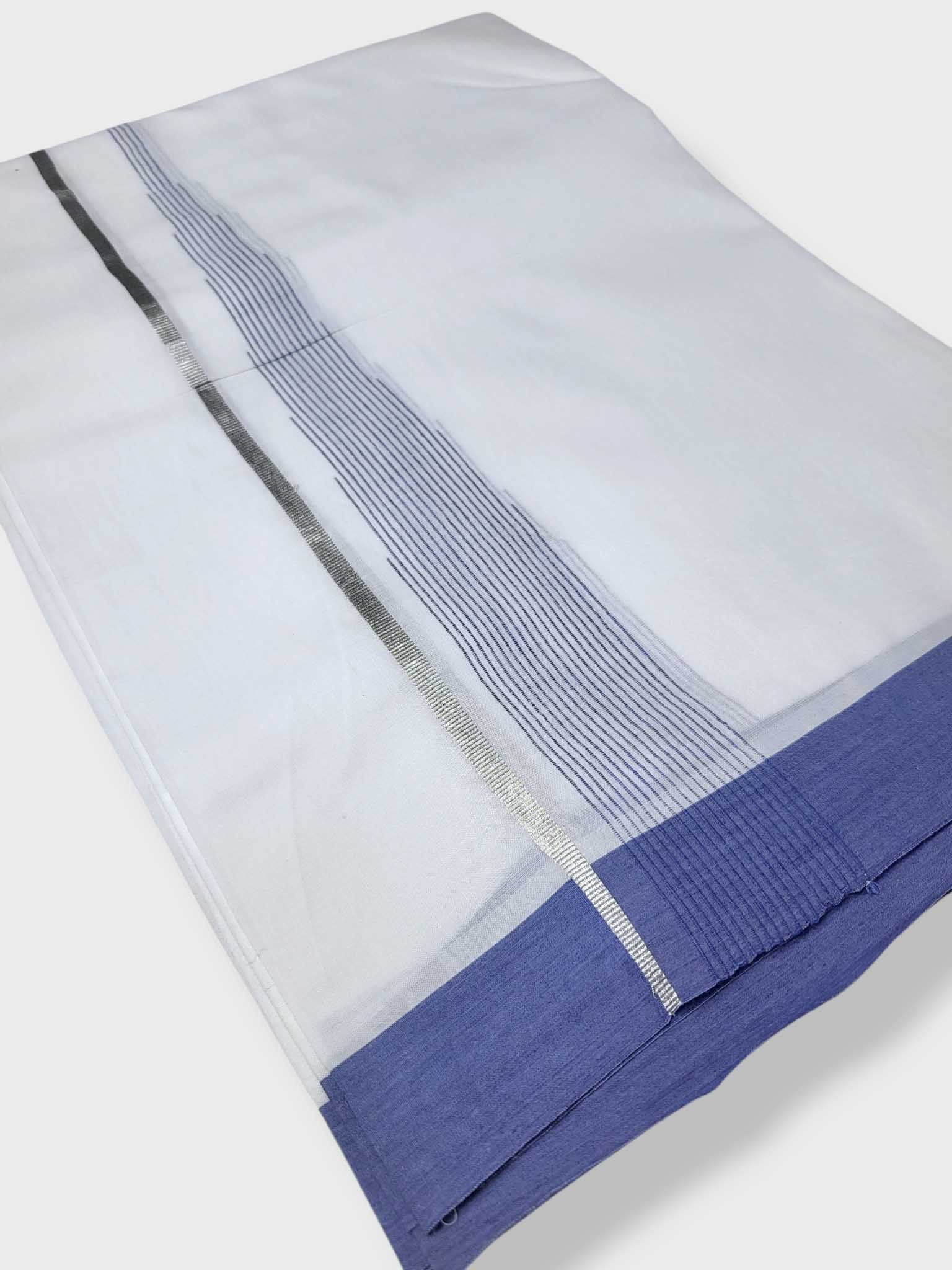 Pure White Cotton Men's Double Dhoti