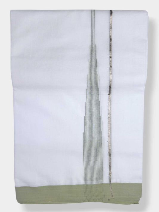 Pure White Cotton Men's Double Dhoti