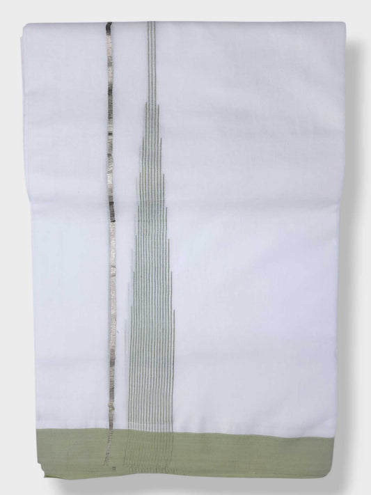 Pure White Cotton Men's Double Dhoti