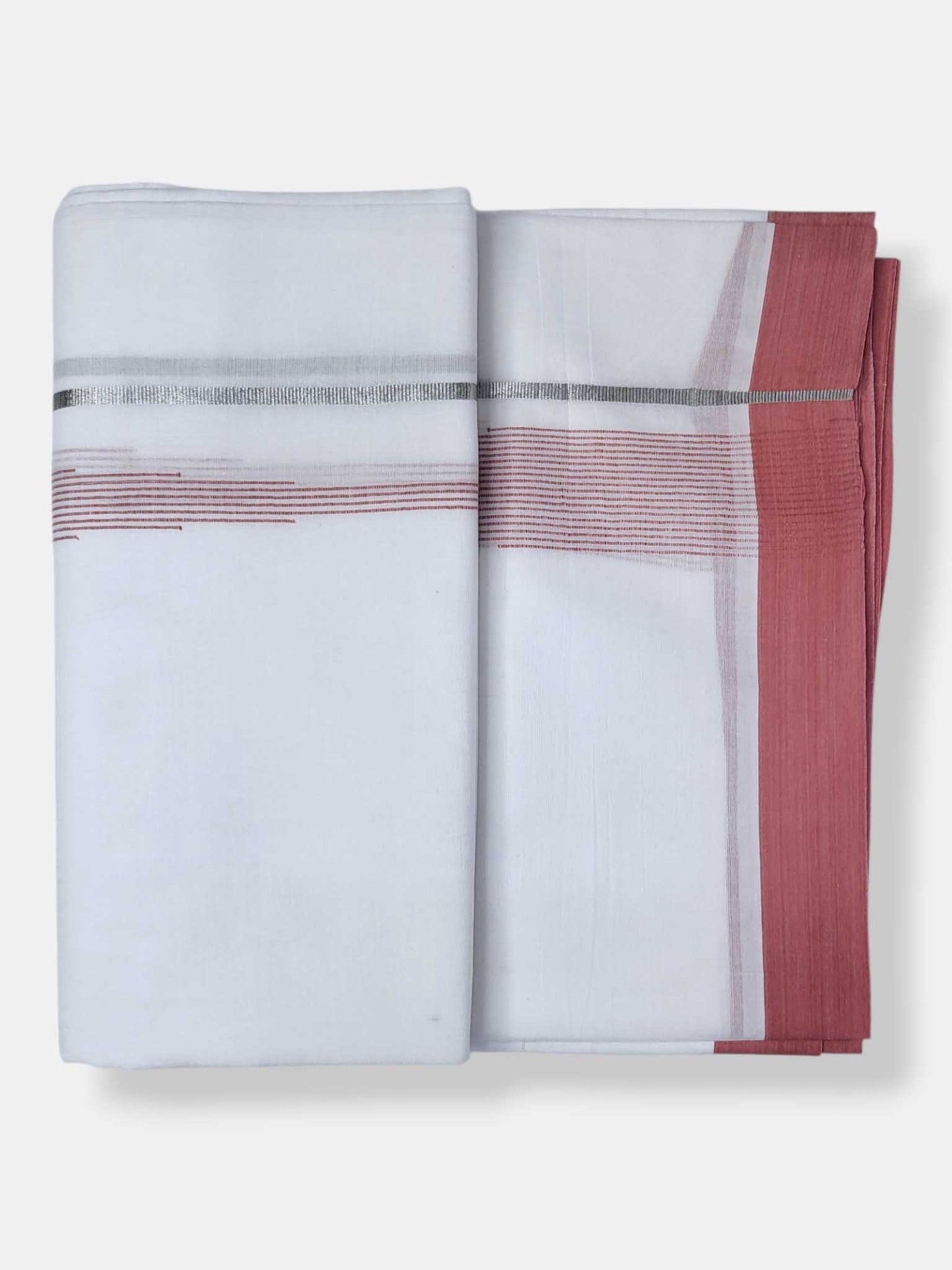 Pure White Cotton Men's Double Dhoti