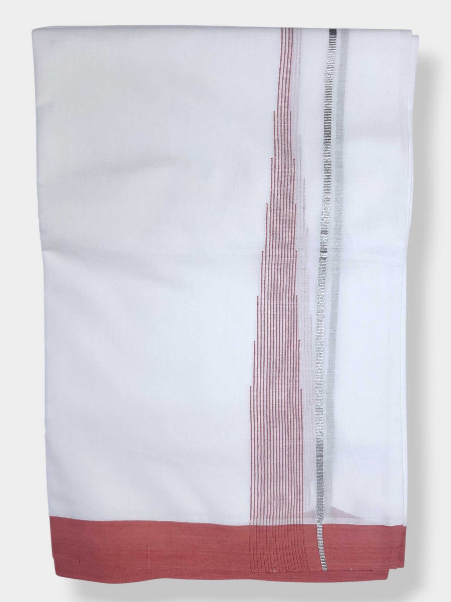 Pure White Cotton Men's Double Dhoti