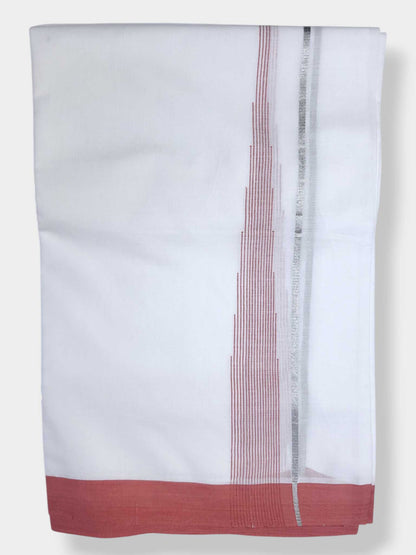 Pure White Cotton Men's Double Dhoti