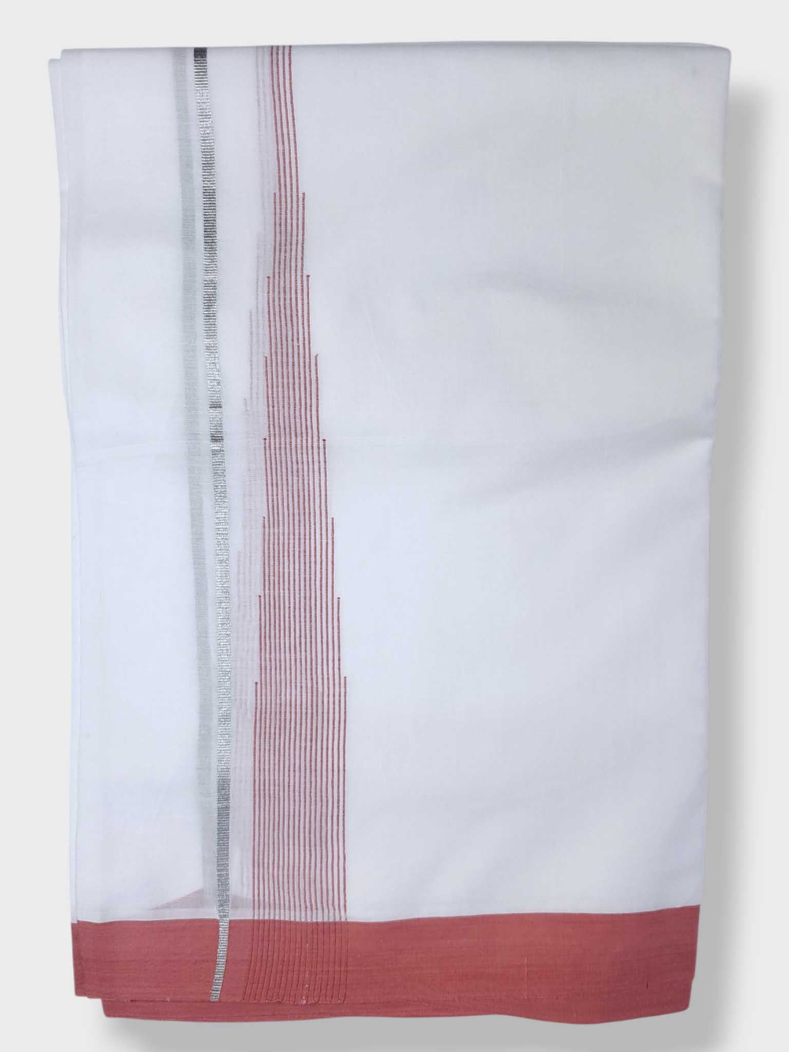 Pure White Cotton Men's Double Dhoti