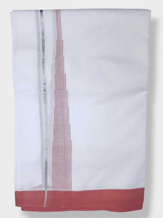 Pure White Cotton Men's Double Dhoti