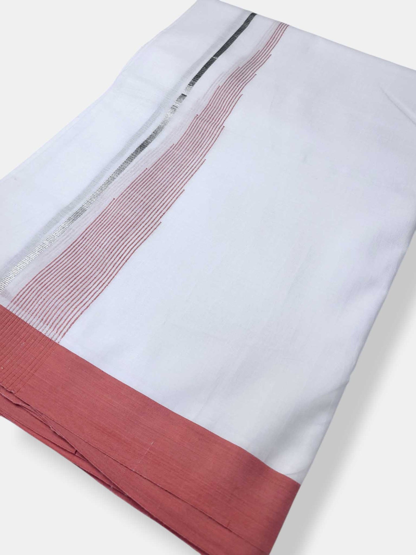 Pure White Cotton Men's Double Dhoti