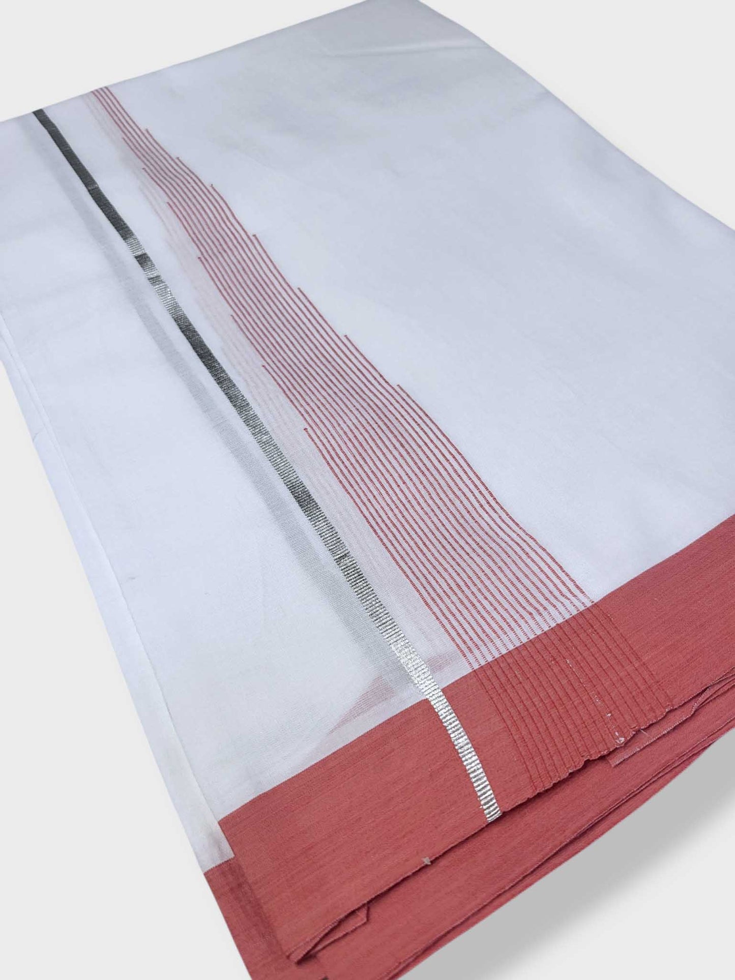 Pure White Cotton Men's Double Dhoti