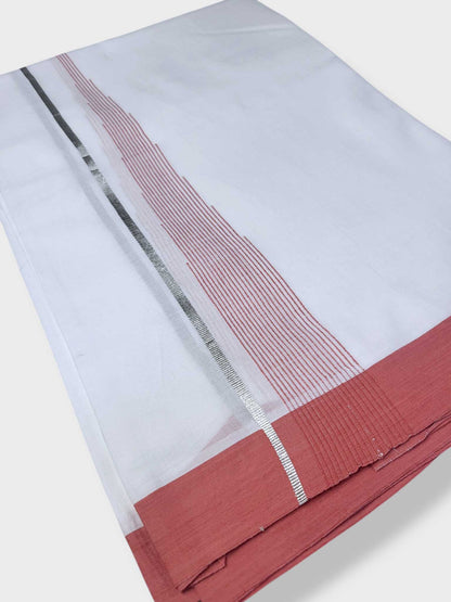 Pure White Cotton Men's Double Dhoti