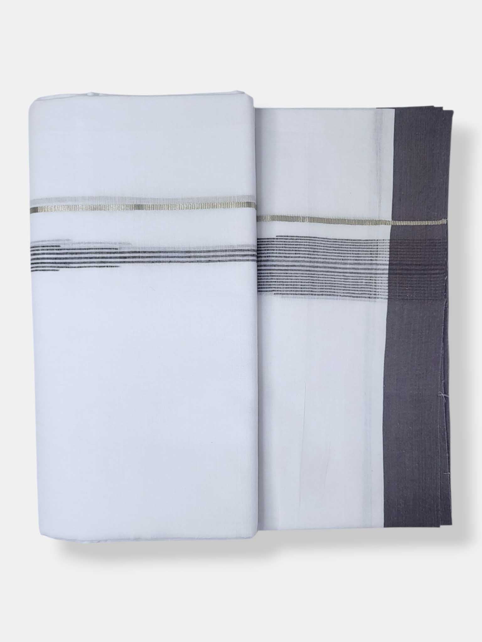 Pure White Cotton Men's Double Dhoti