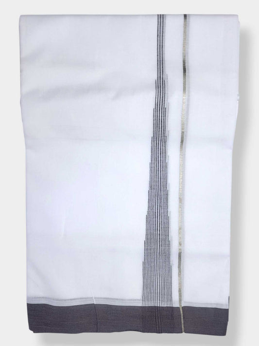 Pure White Cotton Men's Double Dhoti