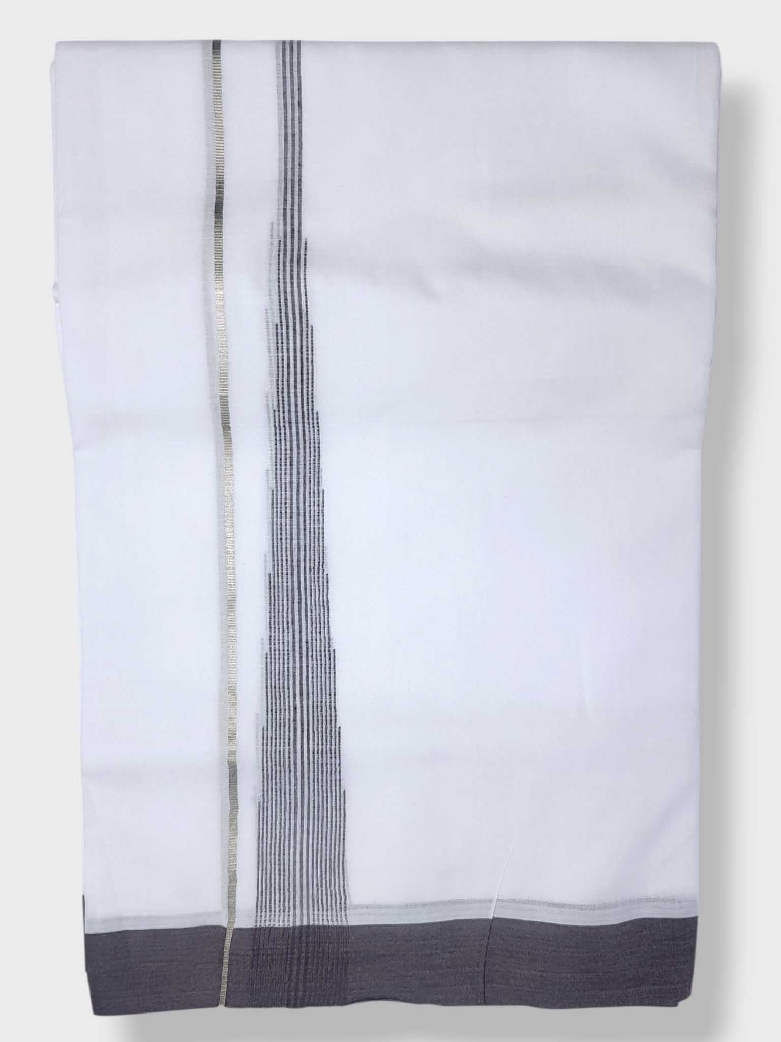 Pure White Cotton Men's Double Dhoti