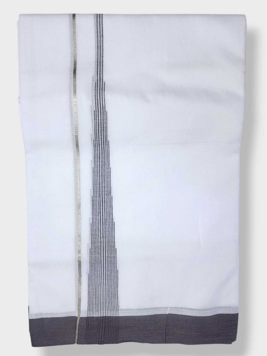 Pure White Cotton Men's Double Dhoti