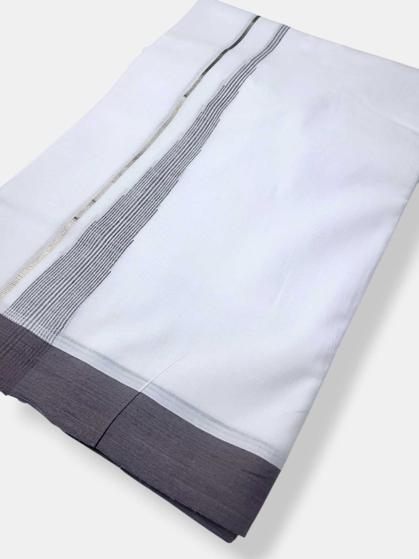 Pure White Cotton Men's Double Dhoti