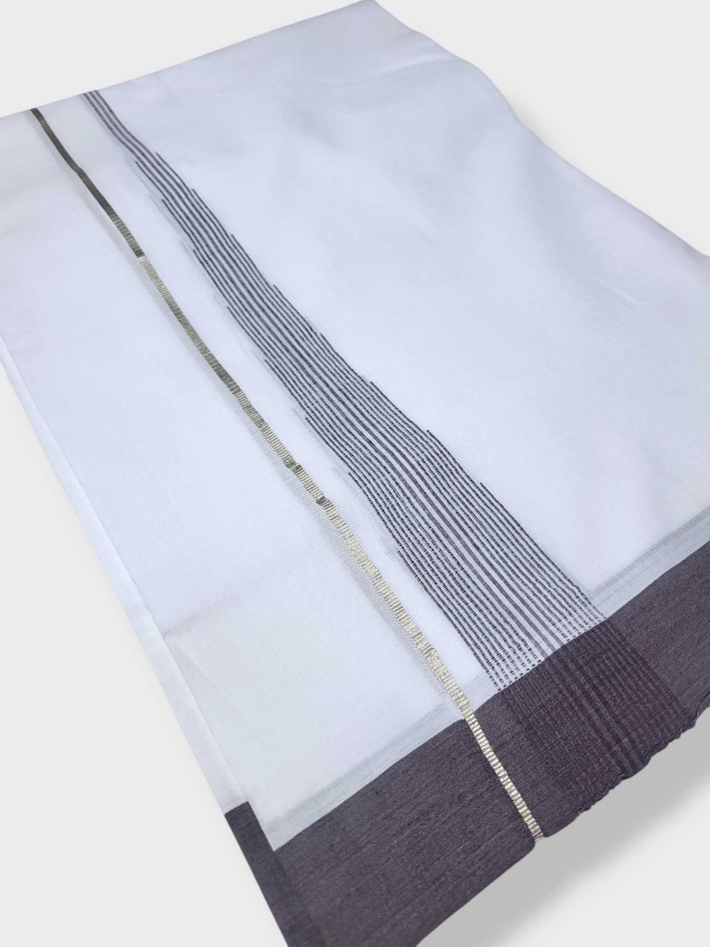Pure White Cotton Men's Double Dhoti