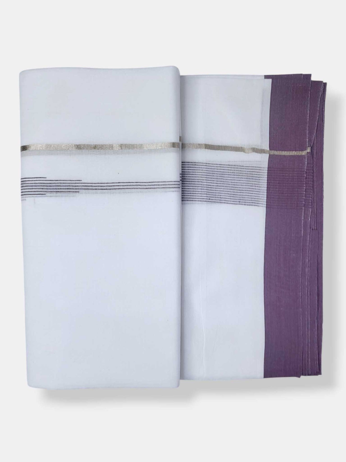 Pure White Cotton Men's Double Dhoti