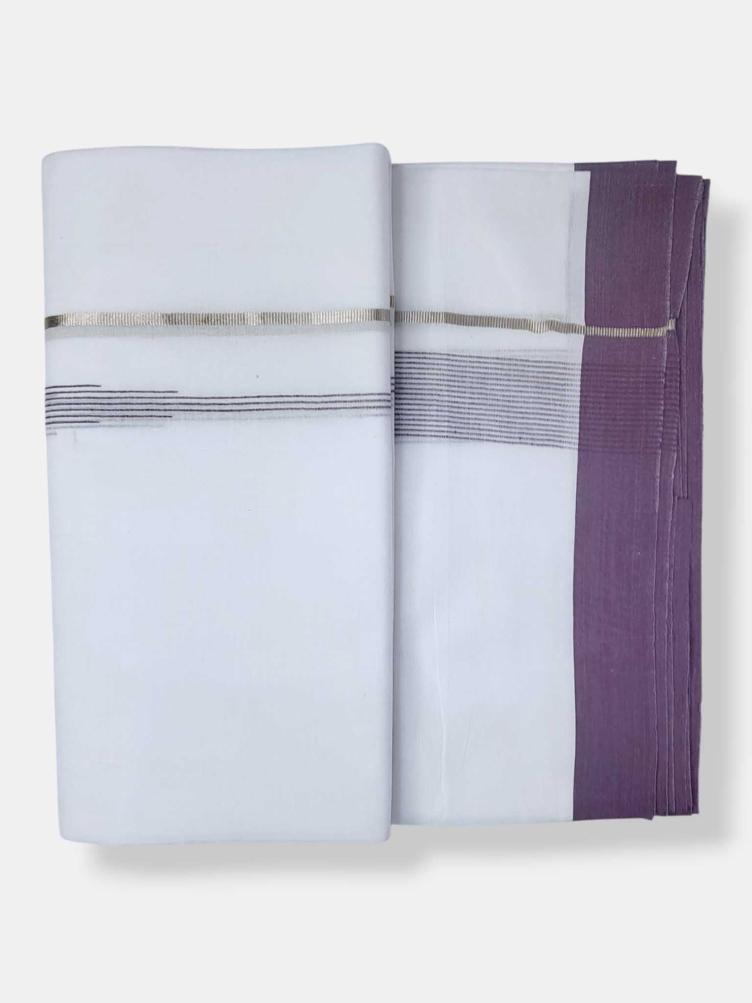 Pure White Cotton Men's Double Dhoti