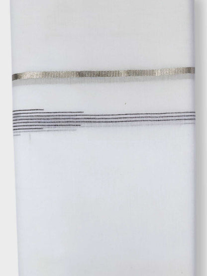 Pure White Cotton Men's Double Dhoti