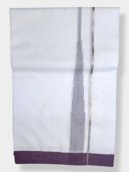 Pure White Cotton Men's Double Dhoti